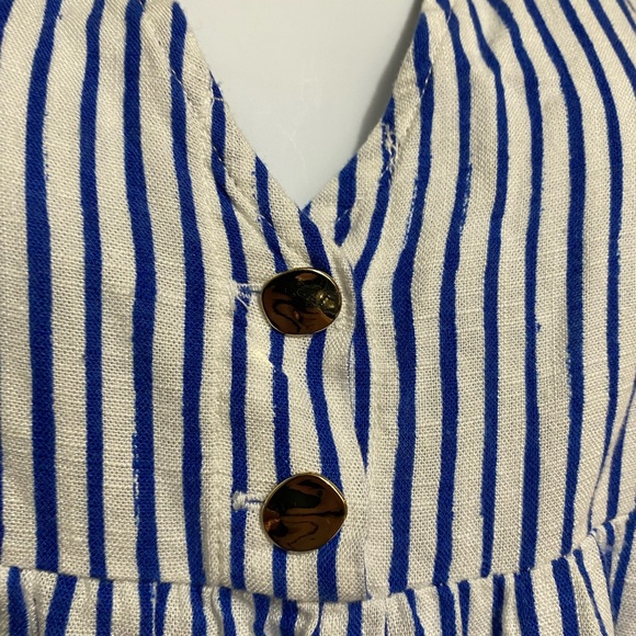 Zara Blue and White Striped Mini Dress, Size M - Picture 5 of 6